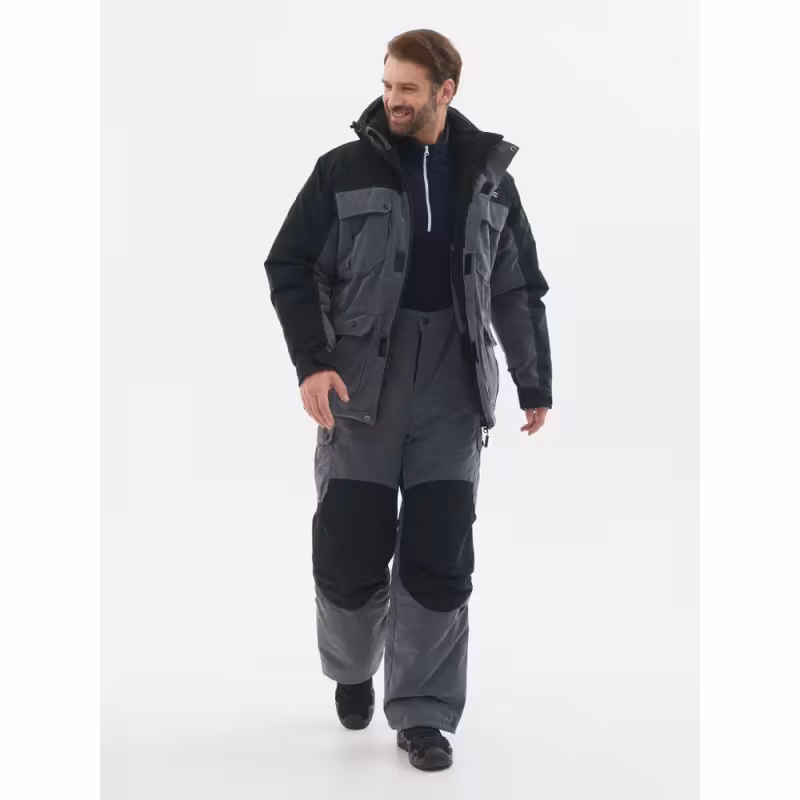 Костюм мужской Huntsman (Восток) Канада, ткань Финляндия, цвет cерый/черный, размер 56-58, 170-176 см