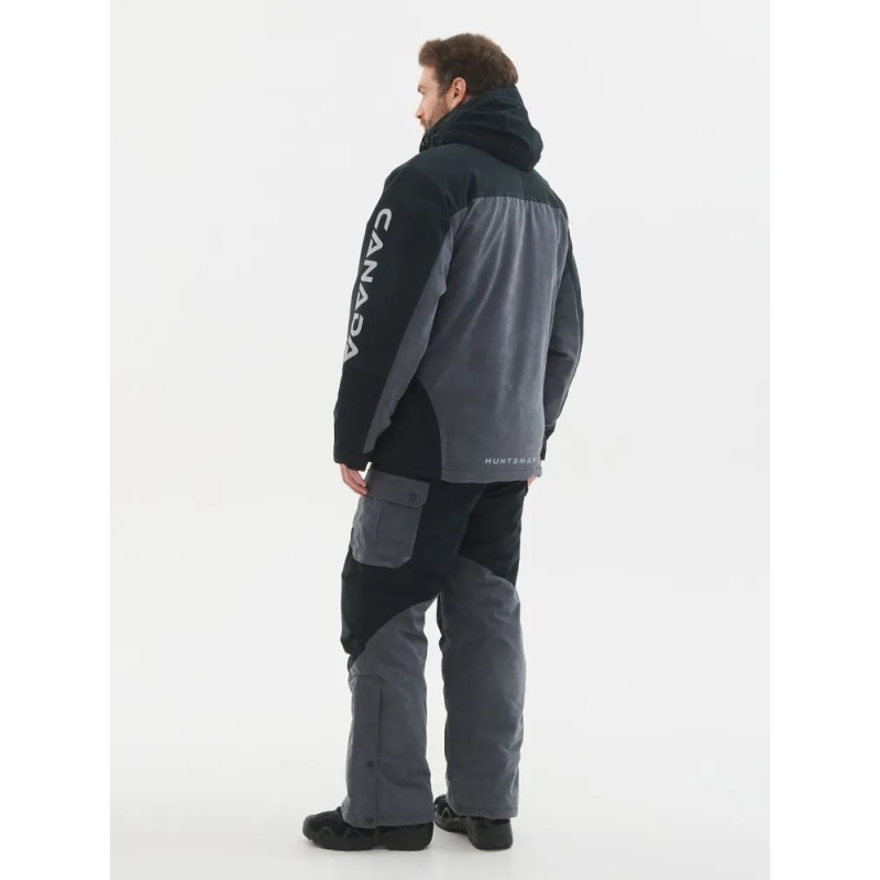 Костюм мужской Huntsman (Восток) Канада, ткань Финляндия, цвет cерый/черный, размер 60-62, 170-176 см