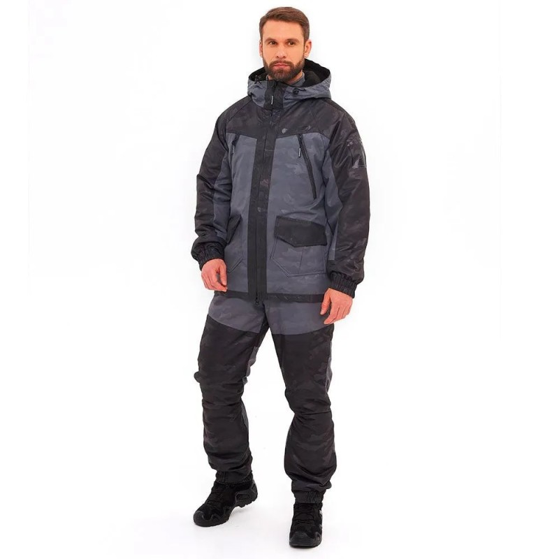 Костюм мужской Huntsman (Восток) Горка-Люкс, ткань Breathable Camo, цвет серый, размер 52-54, 182-188 см