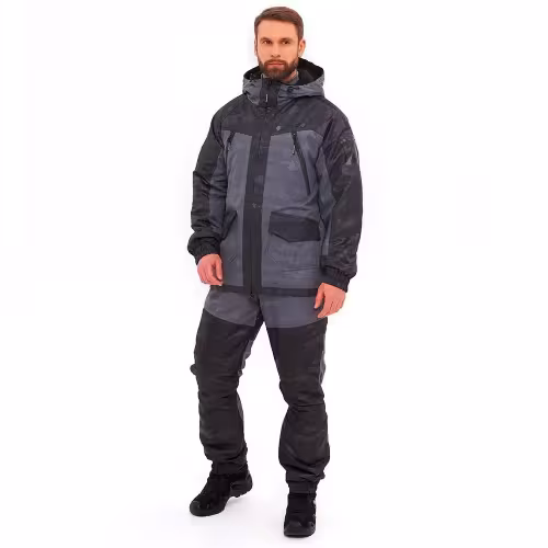 Костюм мужской Huntsman (Восток) Горка-Люкс, ткань Breathable Camo, цвет серый, размер 60-62, 182-188 см
