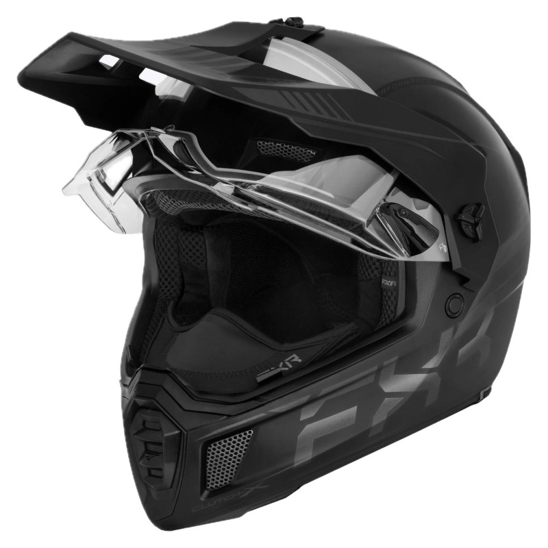 Мотошлем зимний с подогревом FXR Clutch X Pro Black Ops, черный, размер L