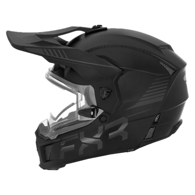 Мотошлем зимний с подогревом FXR Clutch X Pro Black Ops, черный, размер L