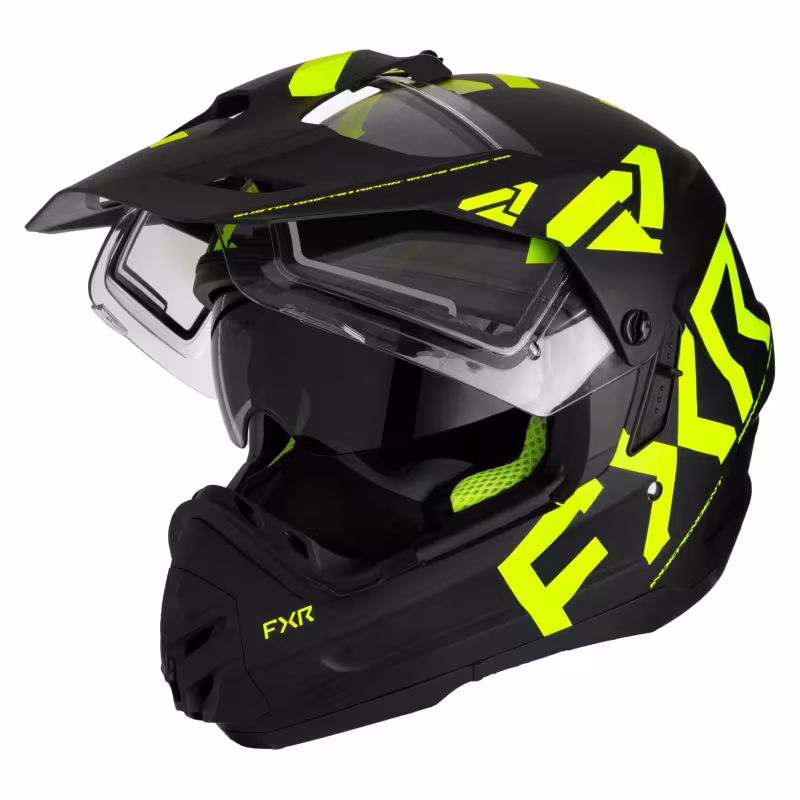 Мотошлем зимний с подогревом FXR Torque X Team Black Hi Vis, желтый/черный, размер L