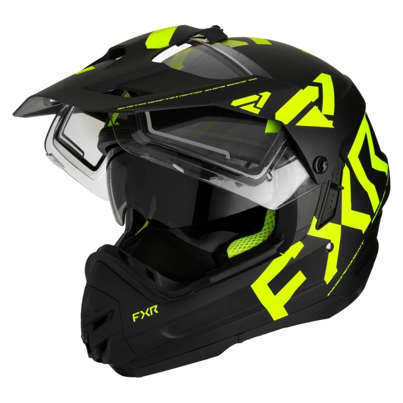 Мотошлем зимний с подогревом FXR Torque X Team Black Hi Vis, желтый/черный, размер L