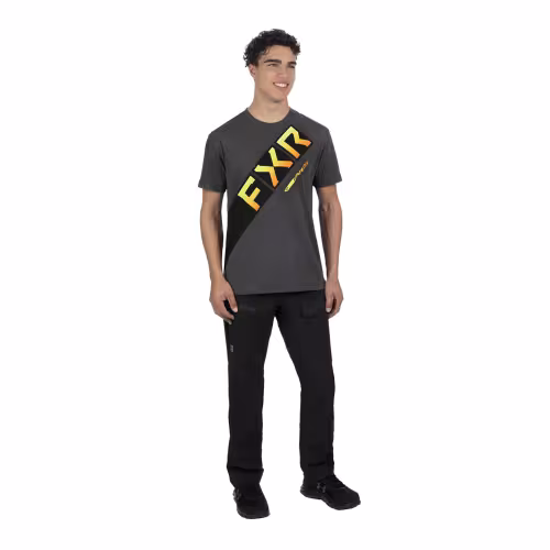 Футболка мужская FXR CX Premium Charcoalcoal Heather/Inferno, серый, размер XL