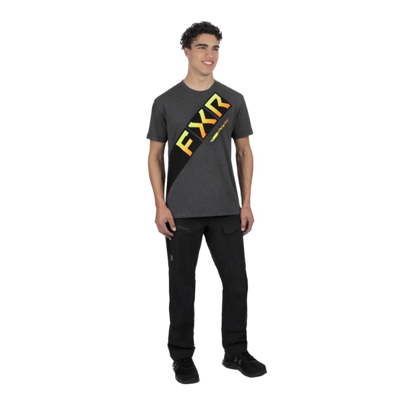 Футболка мужская FXR CX Premium Charcoalcoal Heather/Inferno, серый, размер 2XL