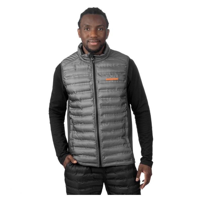 Жилет мужской FXR Podium Hybrid Quilted, ткань полиэстер, серый, размер М, 182 см