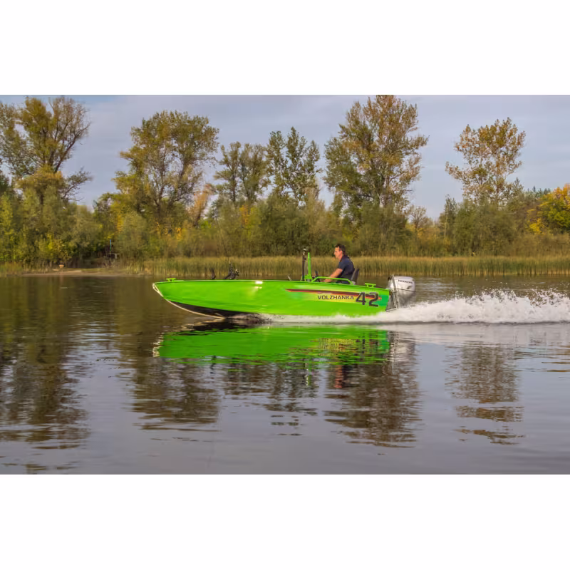 Лодка алюминиевая Волжанка 42 Scout, транец 385 мм (42S 09 L425)