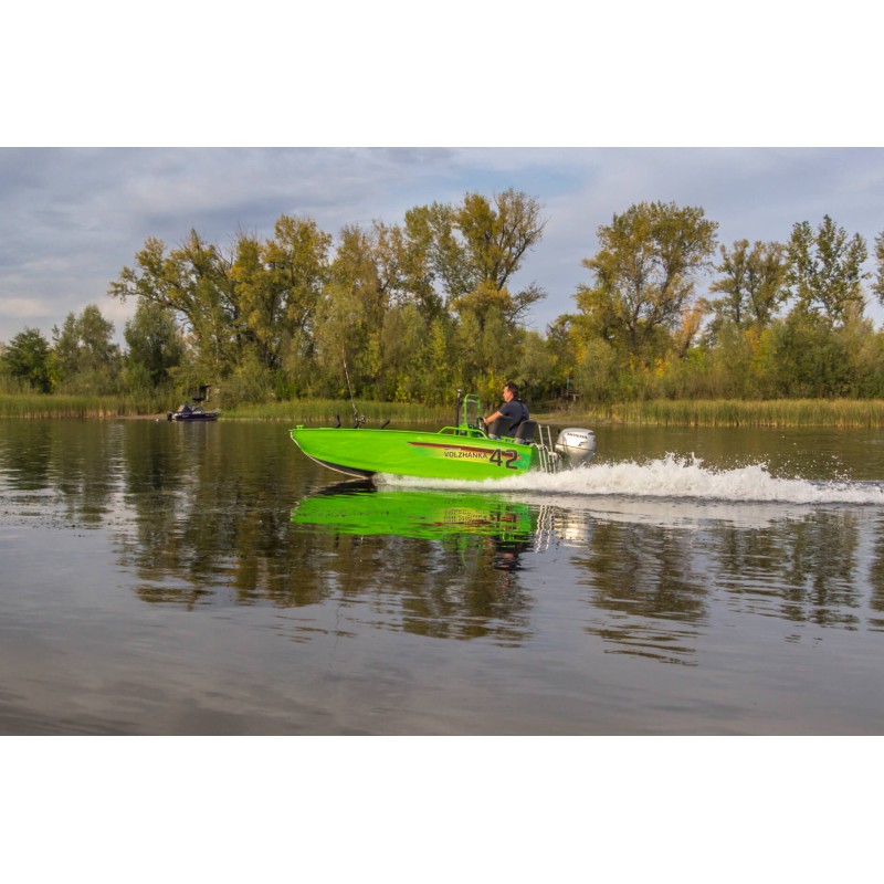 Лодка алюминиевая Волжанка 42 Scout, транец 385 мм (42S 08 L425)