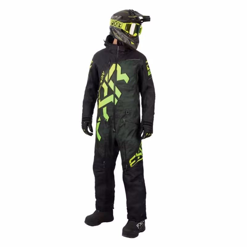 Комбинезон мужской FXR CX Army Haze/Glowstick, мембрана HydrX Pro, черный, размер 48 (М), 172-178 см