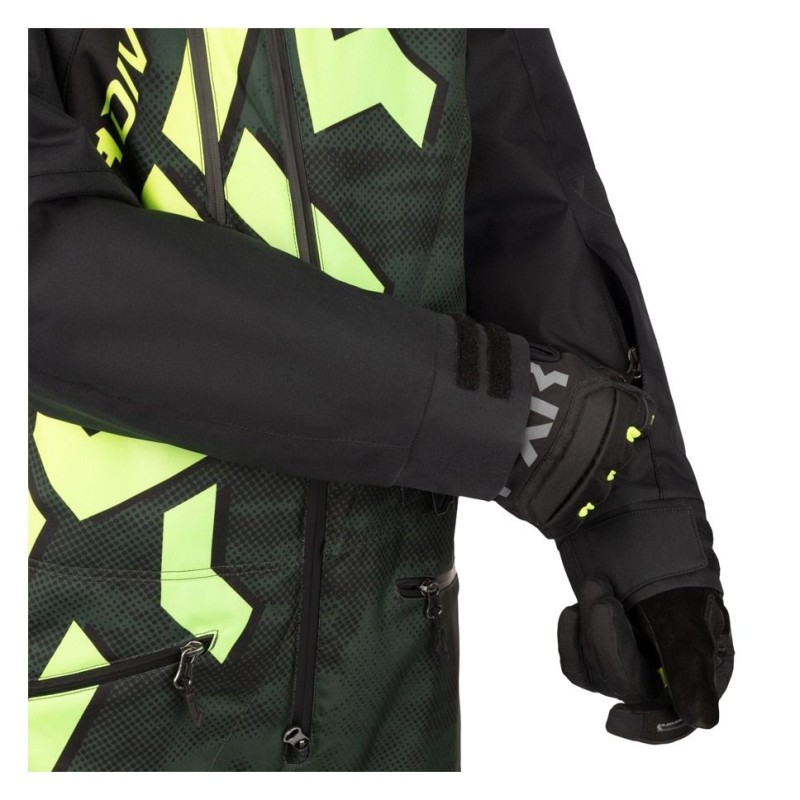 Комбинезон мужской FXR CX Army Haze/Glowstick, мембрана HydrX Pro, черный, размер 48 (М), 172-178 см