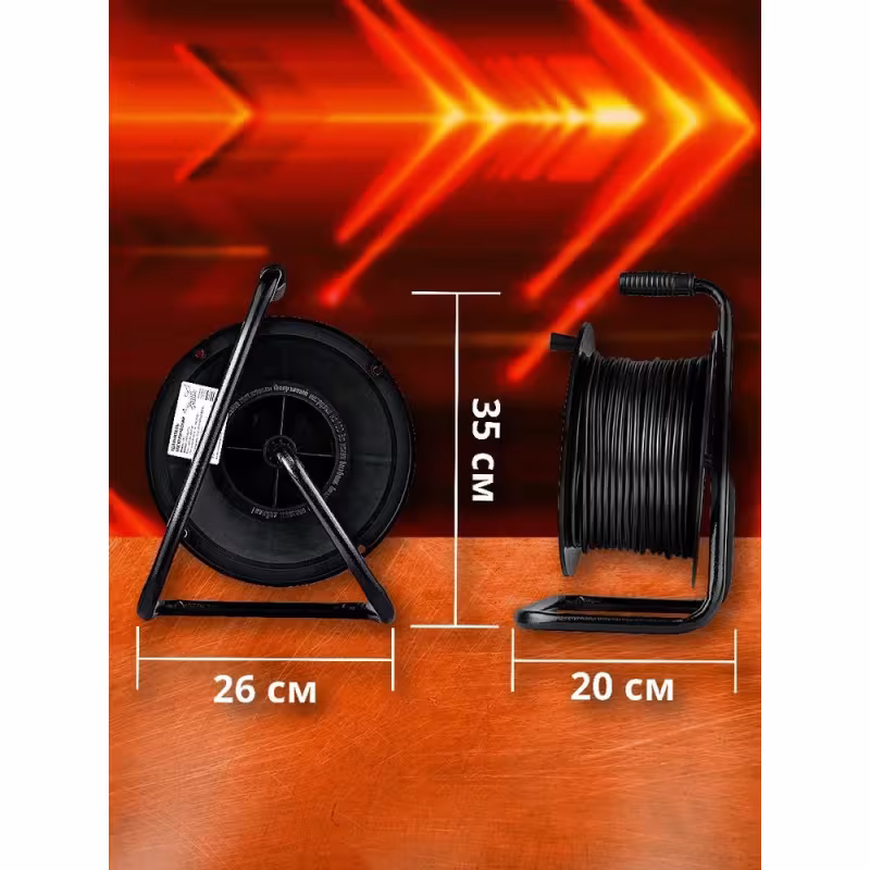 Удлинитель силовой четырехместный на катушке Рыжая такса УКМ04-3650 (16А, 3,5 кВт, 30)