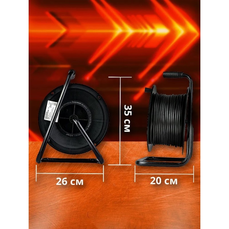 Удлинитель силовой четырехместный на катушке Рыжая такса УКМ04-3650 (16А, 3,5 кВт, 30)