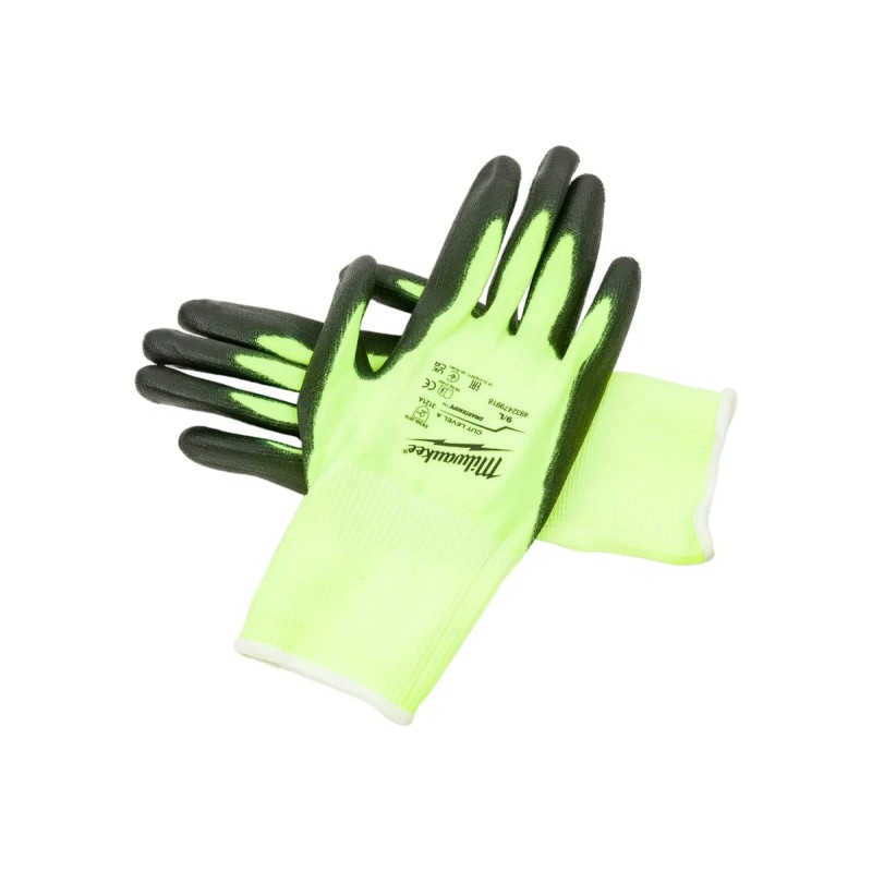 Перчатки защитные Milwaukee Hi-Vis Cut level, уровень 1/A, размер L