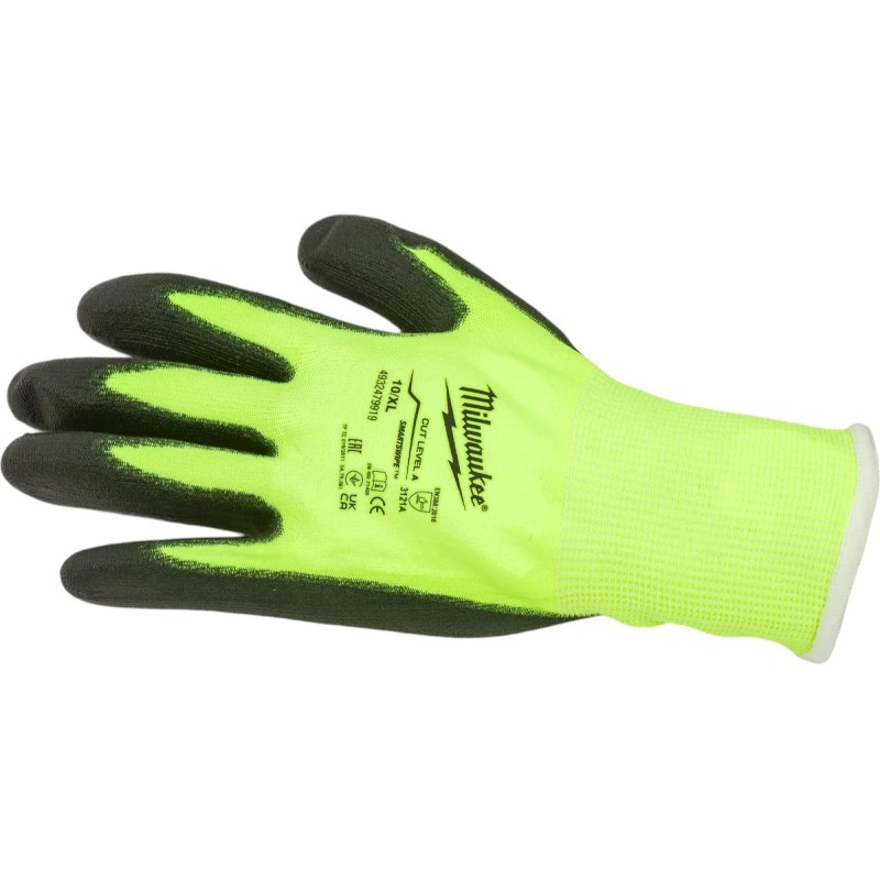 Перчатки защитные Milwaukee Hi-Vis Cut level 1/A, размер XL/10