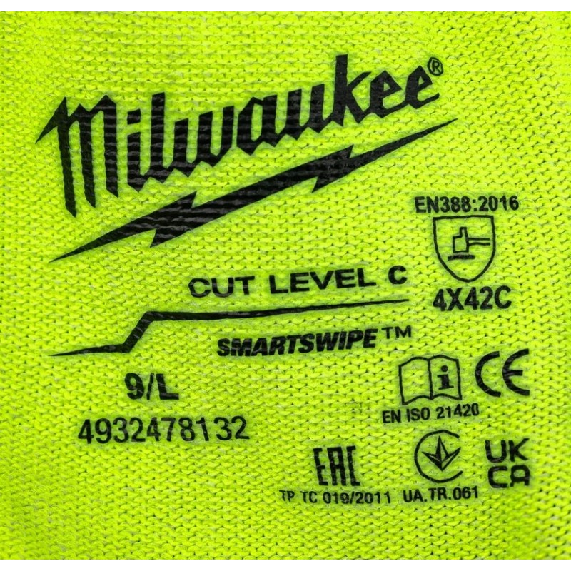 Перчатки защитные Milwaukee Hi-Vis Cut level 3/C, размер L/9