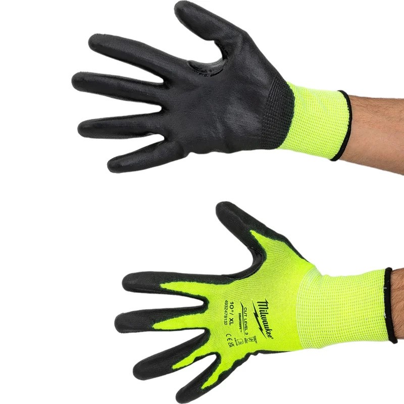 Перчатки защитные Milwaukee Hi-Vis Cut level 3/C, размер XL/10