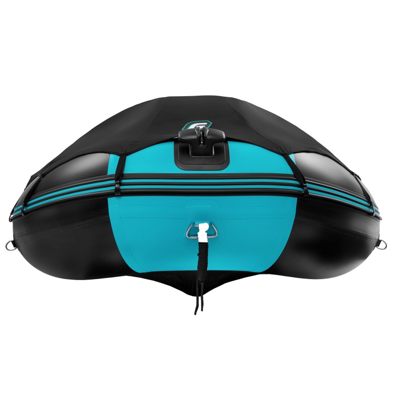 Надувная лодка ПВХ Gladiator C420AL, пайол алюминиевый, черный/бирюзовый