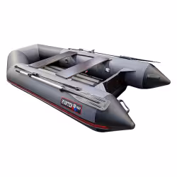 Надувная лодка ПВХ HunterBoat 290 ЛКА, НДНД, серый