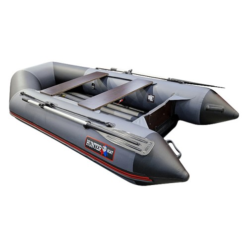 Надувная лодка ПВХ HunterBoat 290 ЛКА, НДНД, серый