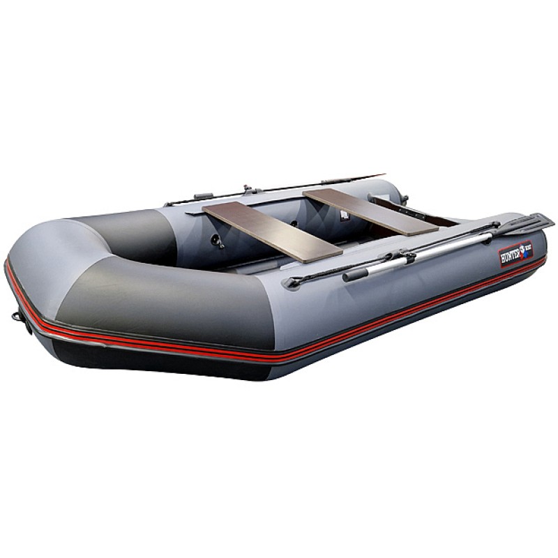 Надувная лодка ПВХ HunterBoat 290 ЛКА, НДНД, серый
