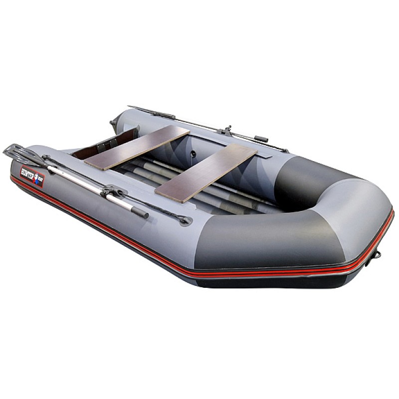 Надувная лодка ПВХ HunterBoat 290 ЛКА, НДНД, серый