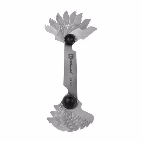 Набор шаблонов резьбовых Кобальт 920-124, шаг резьбы 4TPI - 28TPI, 17 шт