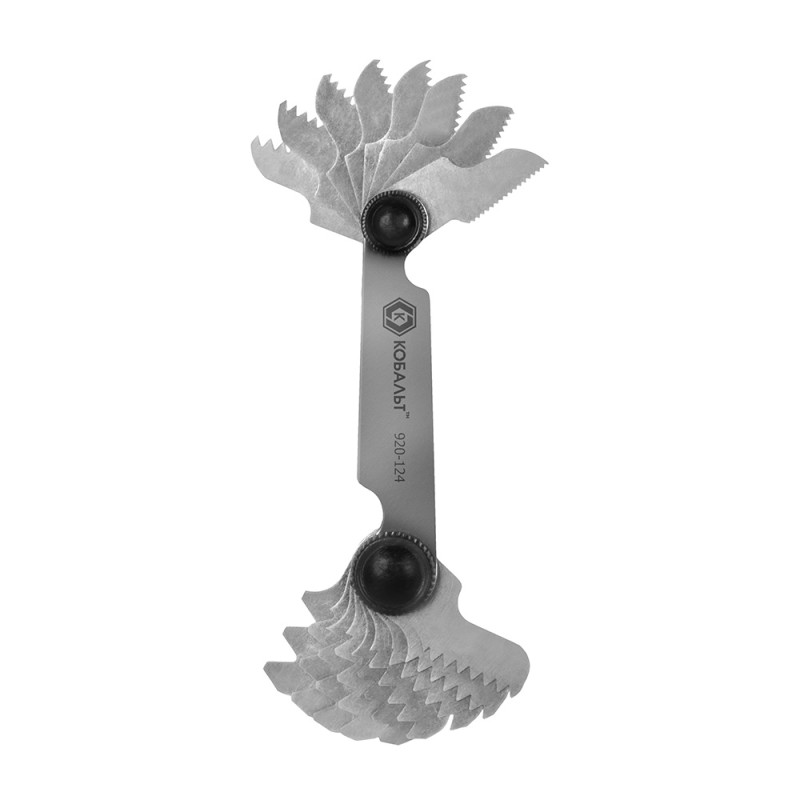 Набор шаблонов резьбовых Кобальт 920-124, шаг резьбы 4TPI - 28TPI, 17 шт