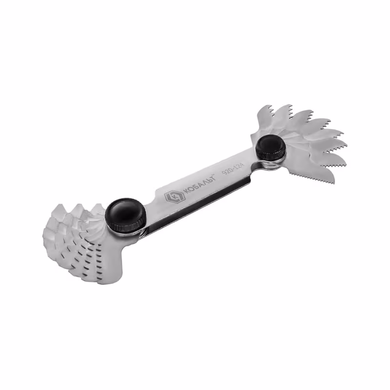 Набор шаблонов резьбовых Кобальт 920-124, шаг резьбы 4TPI - 28TPI, 17 шт