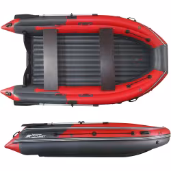 Надувная лодка ПВХ с интегрированным фальшбортом Angler Skat Triton 400NDFi, НДНД, красный/серый
