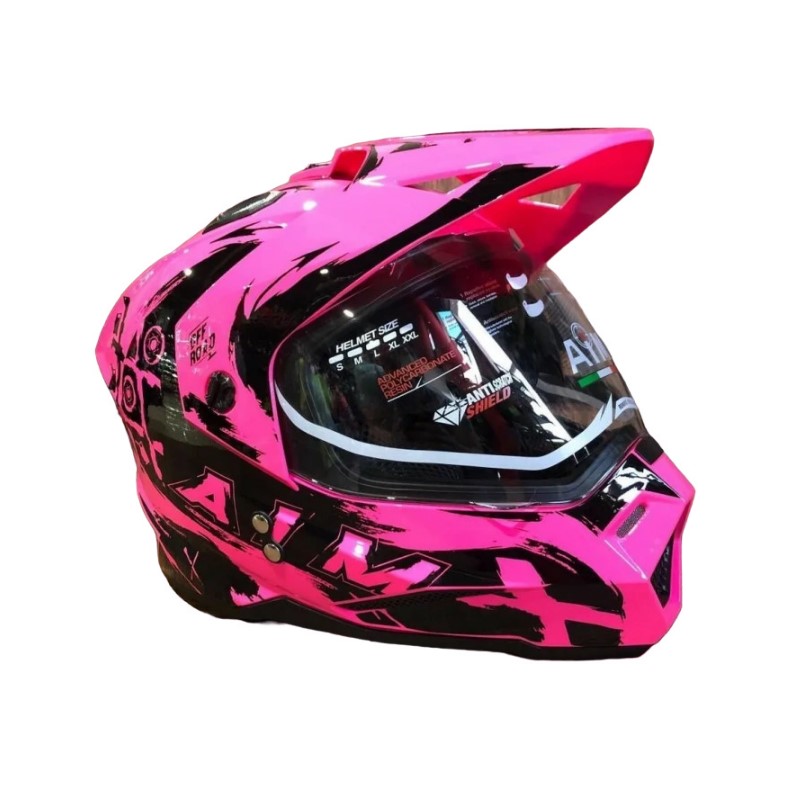 Мотошлем  детский AiM JK802Y, розовый/черный, размер Y-S