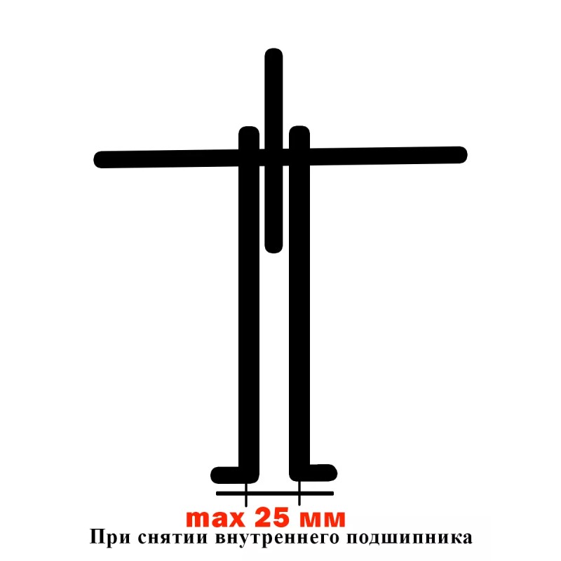 Съемник подшипников двухлапый, передвижной Дело Мастера 72124, 100 мм