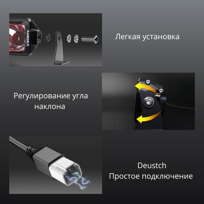 Фара светодиодная комбинированного белого света Aurora ALO-D6T-20-P23Q