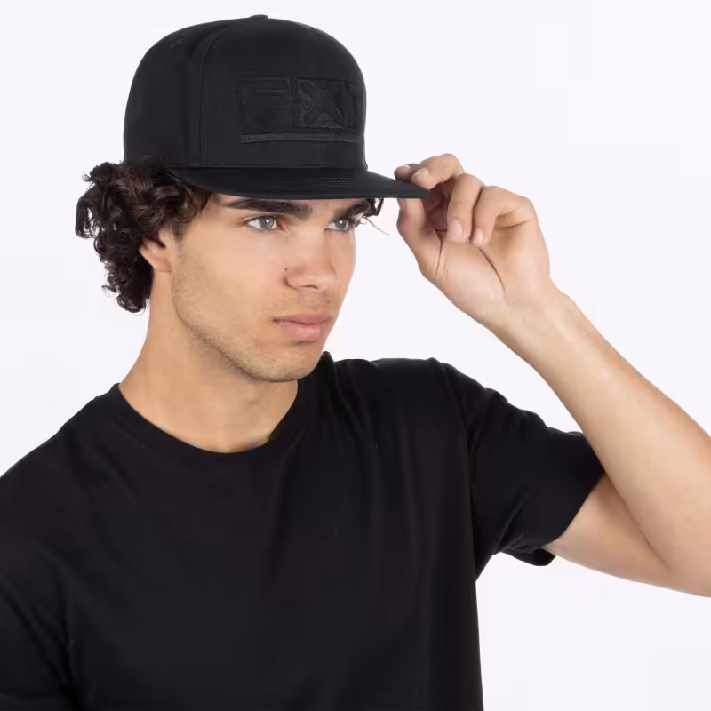 Кепка-бейсболка FXR Podium Black Ops, Adult, хлопок, черный