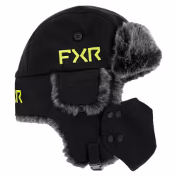 Шапка FXR Trapper Black/HiVis, черный, размер L/XL