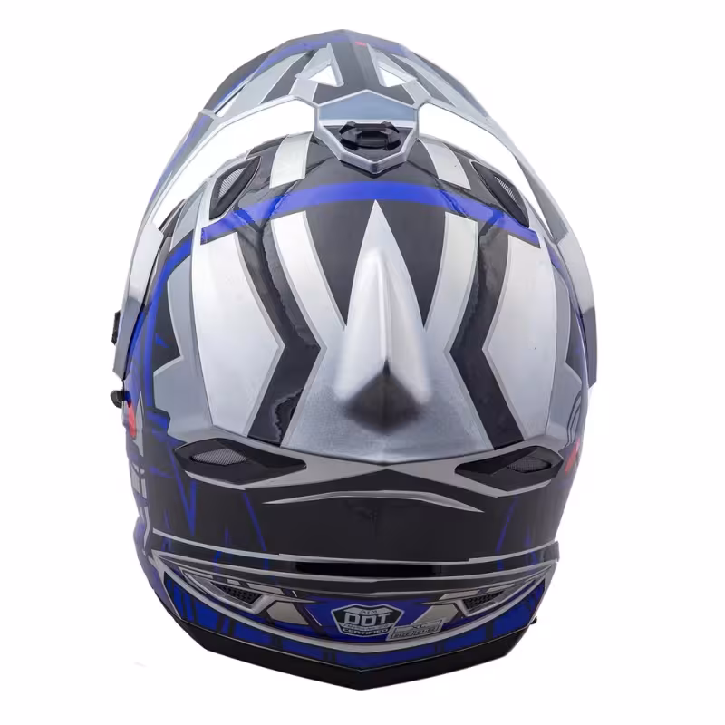 Мотошлем  AiM JK802S, голубой/серый/черный, размер M