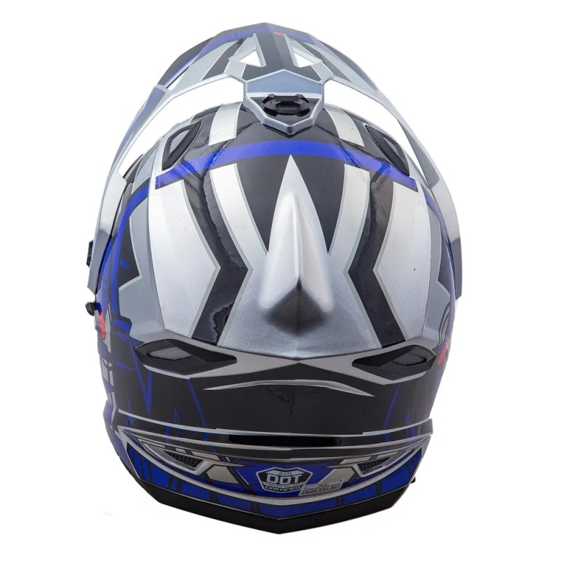 Мотошлем  AiM JK802S, голубой/серый/черный, размер M