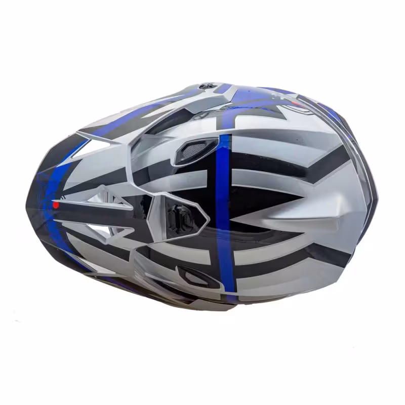 Мотошлем AiM JK802S, голубой/серый/черный, размер S