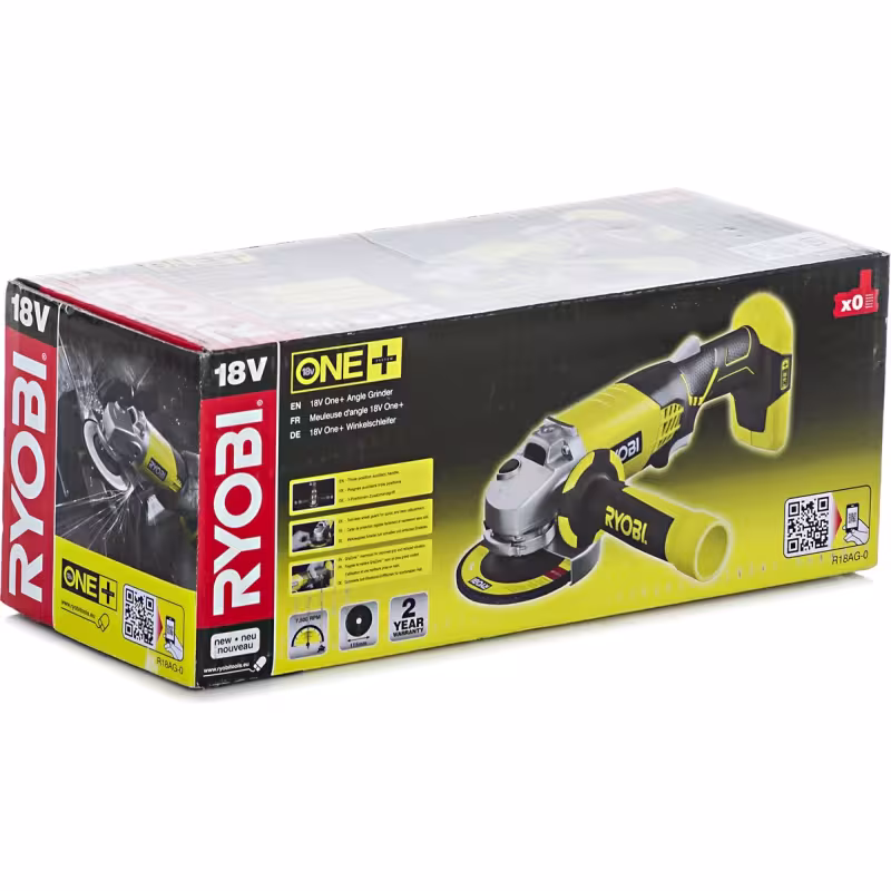 Шлифмашина угловая аккумуляторная Ryobi One+ R18AG-0