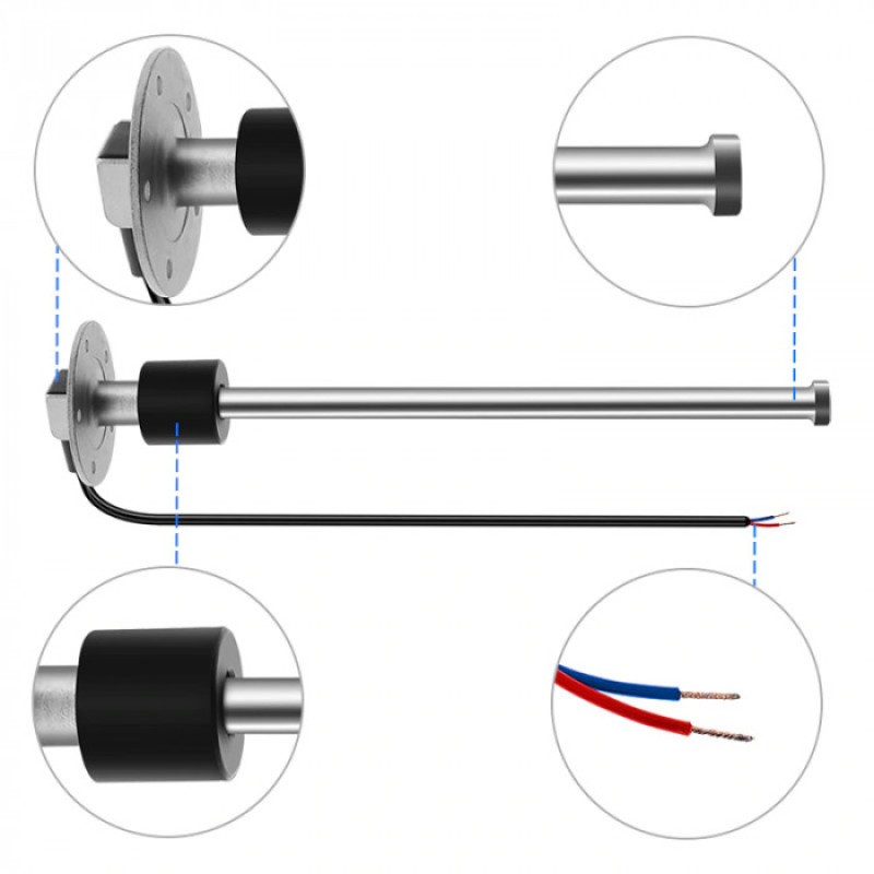 Датчик уровня воды или топлива Skipper S5-E200 K, 10-190 Ом, фланец SAE 5 отверстий, 200 мм
