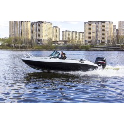 Лодка алюминиевая Vboats Волжанка Yava XL Fish с лодочным мотором Yamery EF 130, транец 635 мм (53F 06 K425)