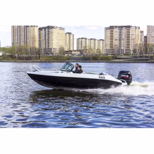 Лодка алюминиевая Vboats Волжанка Yava XL Fish с лодочным мотором Yamery EF 130, транец 635 мм (53F 06 K425)