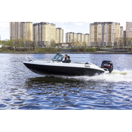 Лодка алюминиевая Vboats Волжанка Yava XL Fish с лодочным мотором Yamery EF 130, транец 635 мм (53F 06 K425)