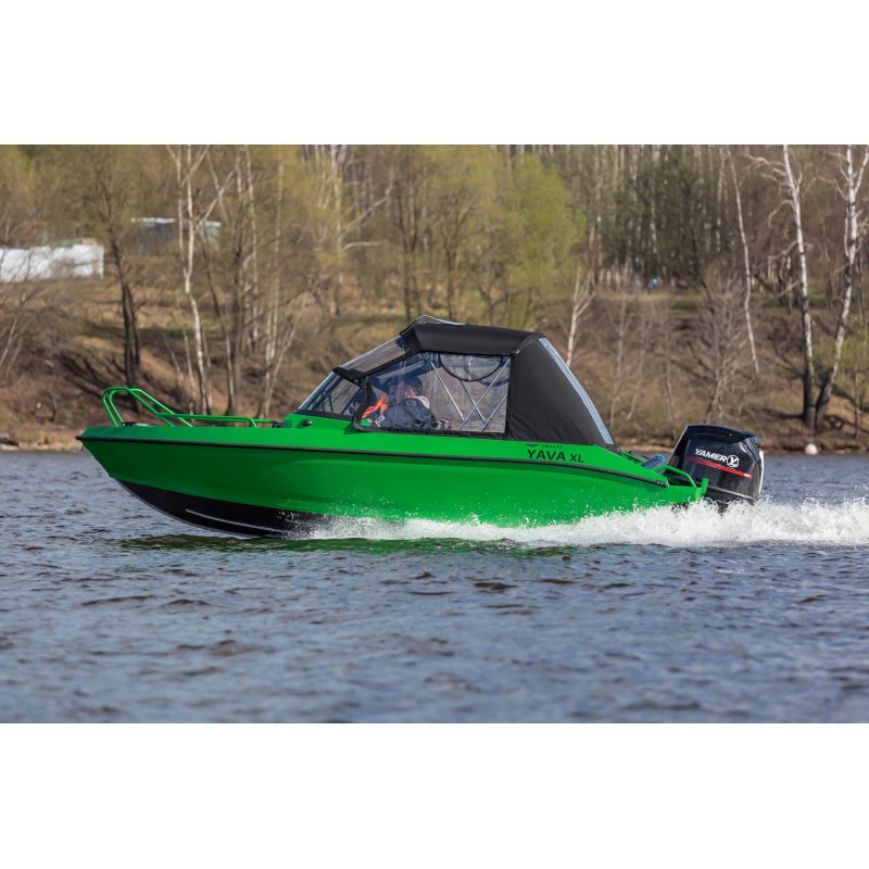 Лодка алюминиевая Vboats Волжанка Yava XL Fish с лодочным мотором Yamery EF 130, транец 635 мм (53F 06 K425)