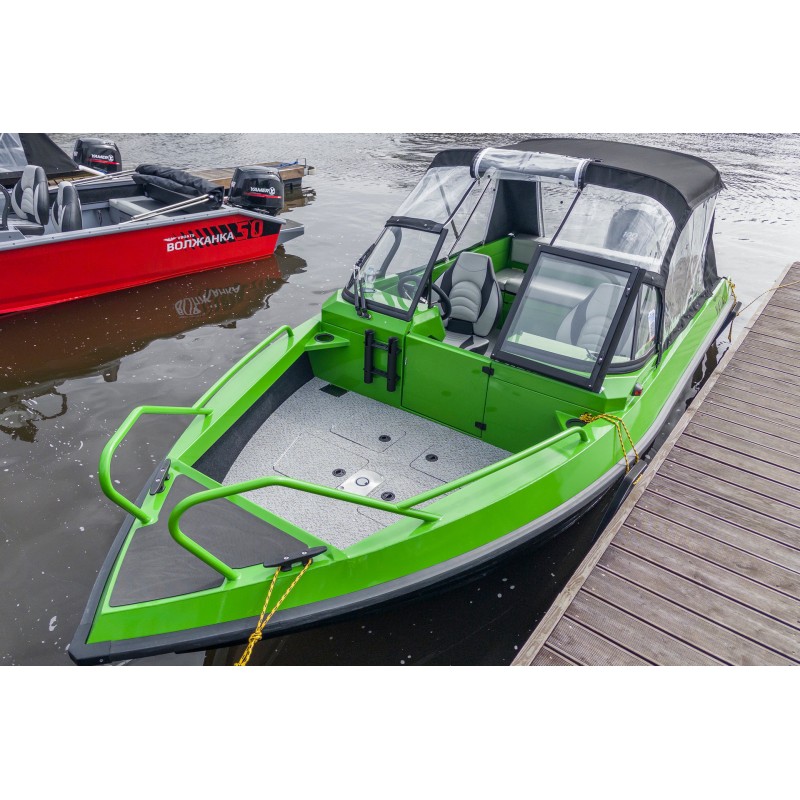 Лодка алюминиевая Vboats Волжанка Yava XL Fish с лодочным мотором Yamery EF 130, транец 635 мм (53F 06 K425)