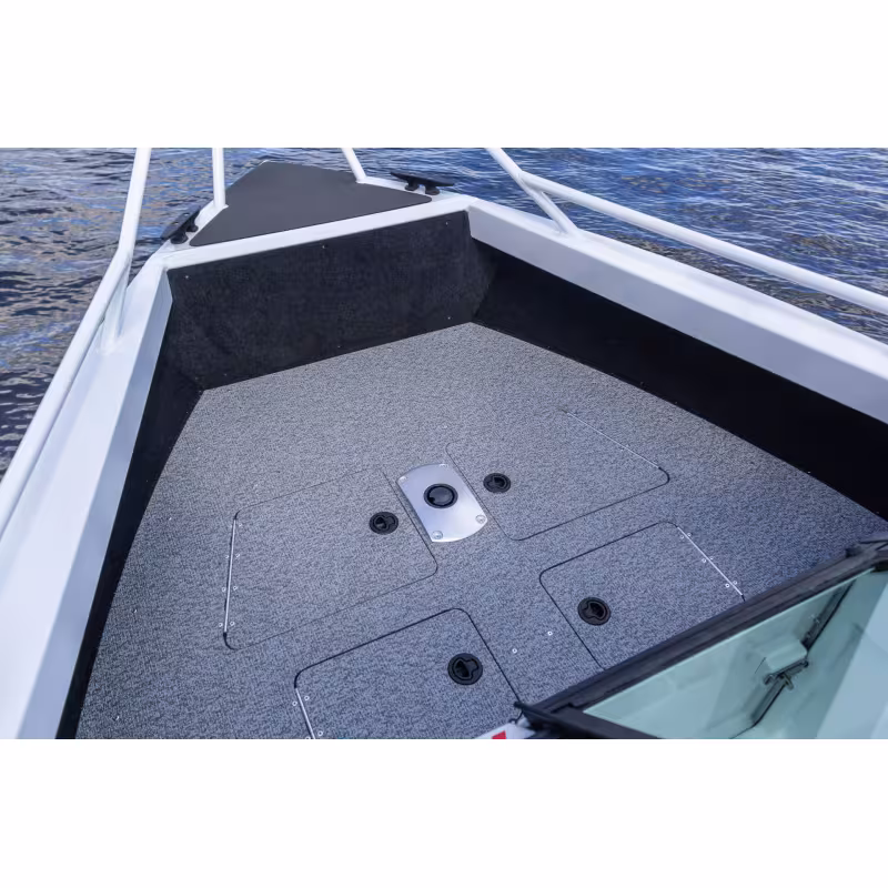 Лодка алюминиевая Vboats Волжанка Yava XL Fish с лодочным мотором Yamery EF 130, транец 635 мм (53F 06 K425)