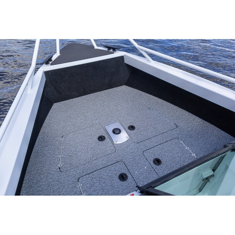 Лодка алюминиевая Vboats Волжанка Yava XL Fish с лодочным мотором Yamery EF 130, транец 635 мм (53F 06 K425)