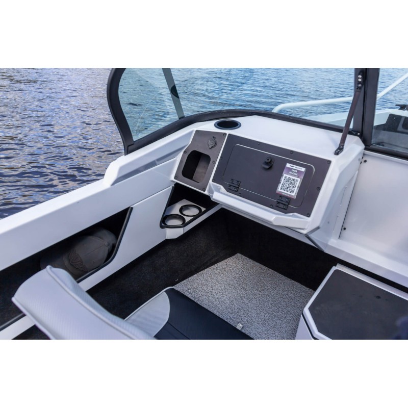 Лодка алюминиевая Vboats Волжанка Yava XL Fish с лодочным мотором Yamery EF 130, транец 635 мм (53F 06 K425)