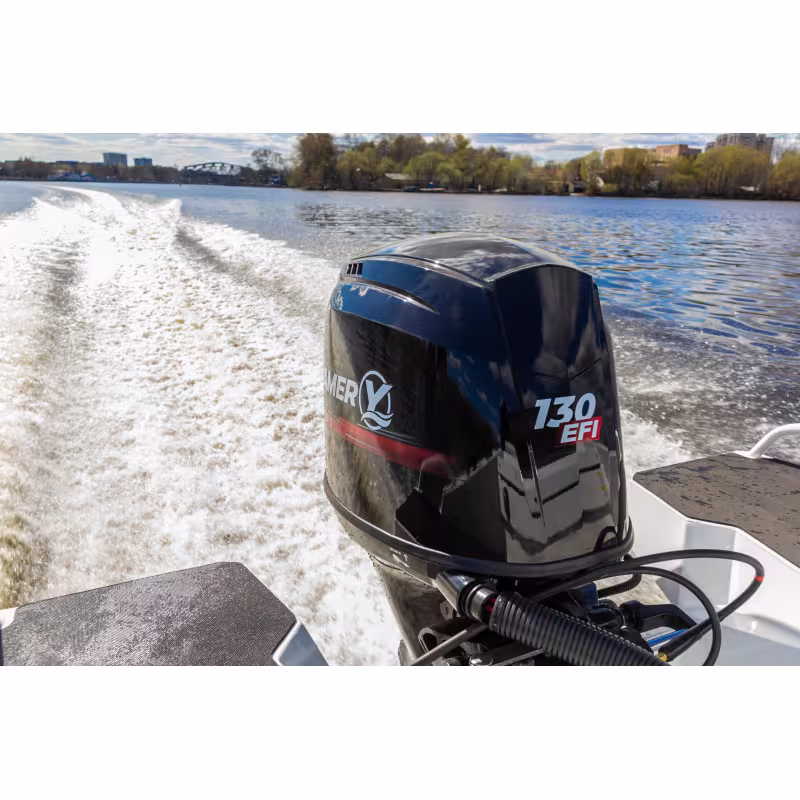 Лодка алюминиевая Vboats Волжанка Yava XL Fish с лодочным мотором Yamery EF 130, транец 635 мм (53F 06 K425)