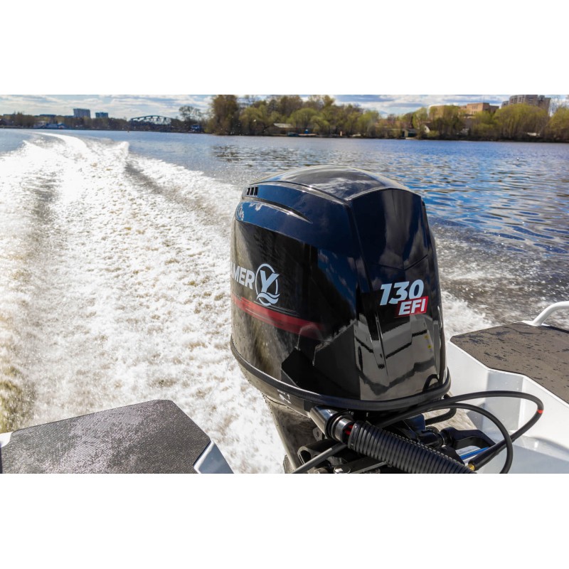 Лодка алюминиевая Vboats Волжанка Yava XL Fish с лодочным мотором Yamery EF 130, транец 635 мм (53F 06 K425)